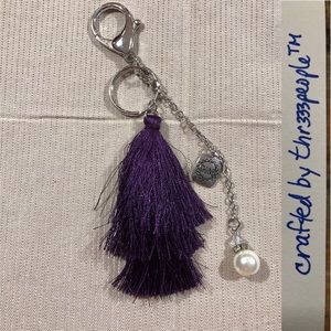 Purse Charm/Key Chain-Tassel, Shine Charm & Pearl